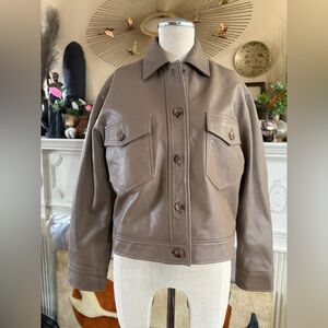 Quince 100% Leather Cropped Jacket / Woodstock / S